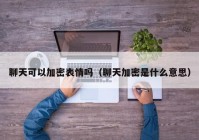 聊天可以加密表情吗（聊天加密是什么意思）