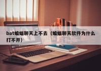 bat蝙蝠聊天上不去（蝙蝠聊天软件为什么打不开）