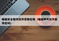 蝙蝠安全聊天软件密聊在哪（蝙蝠聊天软件解锁密码）