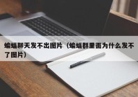 蝙蝠聊天发不出图片（蝙蝠群里面为什么发不了图片）
