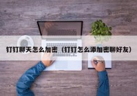 钉钉聊天怎么加密（钉钉怎么添加密聊好友）
