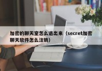 加密的聊天室怎么退出来（secret加密聊天软件怎么注销）
