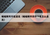 蝙蝠聊天不能退出（蝙蝠聊天软件下载怎么退出）