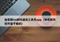 加密聊im即时通讯工具天app（加密聊天软件是干嘛的）
