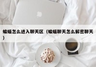 蝙蝠怎么进入聊天区（蝙蝠聊天怎么解密聊天）
