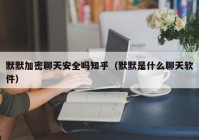 默默加密聊天安全吗知乎（默默是什么聊天软件）