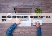 蝙蝠聊天软件如何发文件（蝙蝠聊天软件怎么群发）