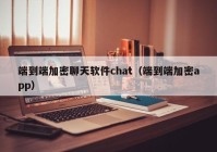 端到端加密聊天软件chat（端到端加密app）