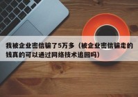 我被企业密信骗了5万多（被企业密信骗走的钱真的可以通过网络技术追回吗）