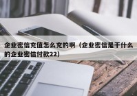 企业密信充值怎么充的啊（企业密信是干什么的企业密信付款22）