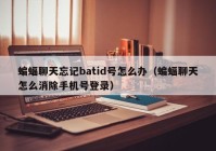 蝙蝠聊天忘记batid号怎么办（蝙蝠聊天怎么消除手机号登录）