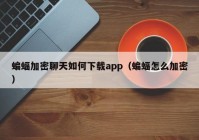 蝙蝠加密聊天如何下载app（蝙蝠怎么加密）
