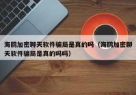 海鸥加密聊天软件骗局是真的吗（海鸥加密聊天软件骗局是真的吗吗）