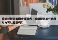蝙蝠群聊天截图会提醒吗（蝙蝠聊天软件截图对方可以看到吗?）