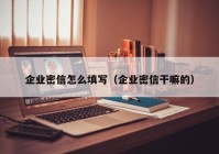 企业密信怎么填写（企业密信干嘛的）