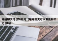 蝙蝠聊天可以转账吗（蝙蝠聊天可以调出聊天记录吗）