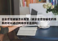 企业密信被骗怎么报警（被企业密信骗走的钱真的可以通过网络技术追回吗）