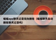蝙蝠app聊天记录双向删除（蝙蝠聊天自动删除聊天记录吗）