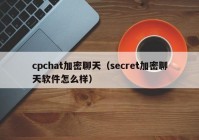 cpchat加密聊天（secret加密聊天软件怎么样）