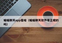 蝙蝠聊天app是啥（蝙蝠聊天软件是正规的吗）