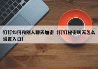 钉钉如何和别人聊天加密（钉钉秘密聊天怎么设置入口）