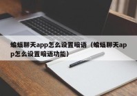 蝙蝠聊天app怎么设置暗语（蝙蝠聊天app怎么设置暗语功能）