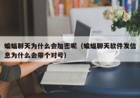 蝙蝠聊天为什么会加密呢（蝙蝠聊天软件发信息为什么会带个对号）