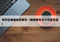 如何在蝙蝠加密聊天（蝙蝠聊天怎么设置密语）
