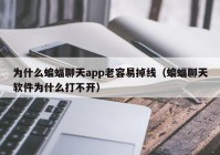 为什么蝙蝠聊天app老容易掉线（蝙蝠聊天软件为什么打不开）
