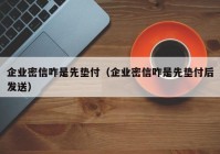 企业密信咋是先垫付（企业密信咋是先垫付后发送）