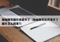 蝙蝠聊天图片读取不了（蝙蝠聊天软件发不了图片怎么回事?）
