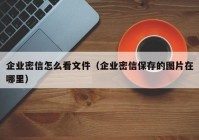 企业密信怎么看文件（企业密信保存的图片在哪里）