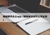 蝙蝠聊天办公app（蝙蝠聊天软件公司全称）