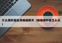 什么模拟器能用蝙蝠聊天（蝙蝠模拟器怎么玩）