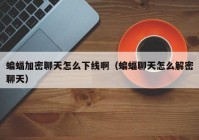 蝙蝠加密聊天怎么下线啊（蝙蝠聊天怎么解密聊天）
