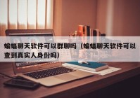 蝙蝠聊天软件可以群聊吗（蝙蝠聊天软件可以查到真实人身份吗）