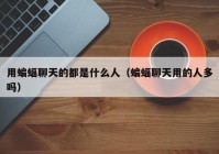 用蝙蝠聊天的都是什么人（蝙蝠聊天用的人多吗）